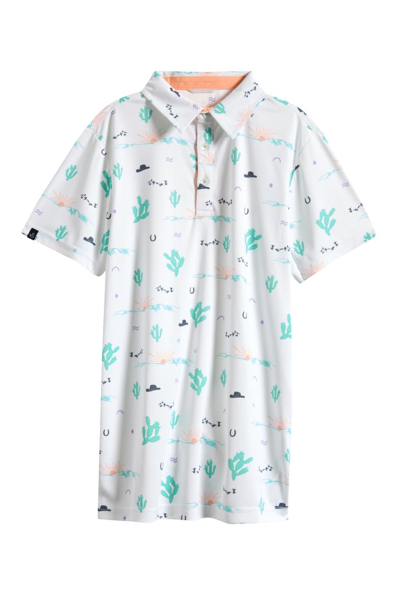 Kids' Hank Athletic Fit Polo, Main, color, WHITE CACTUS