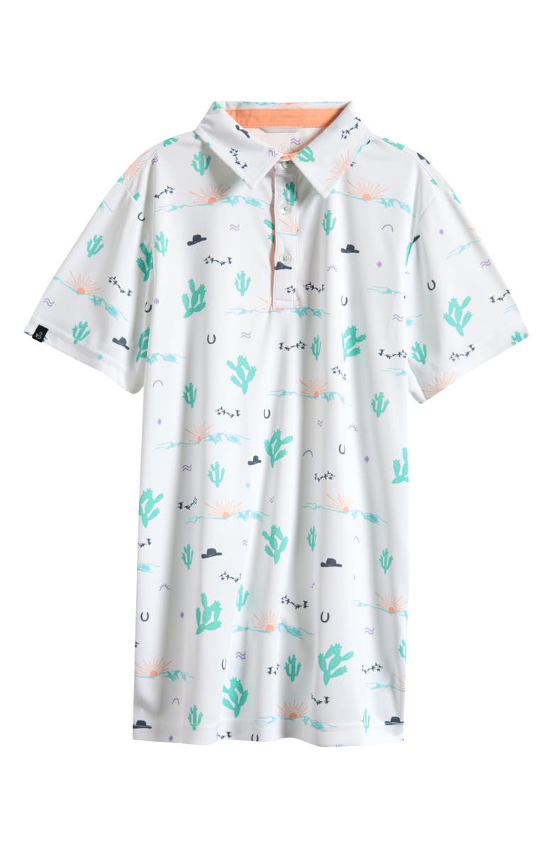 Swannies Kids' Hank Athletic Fit Polo, Main, color, White Cactus