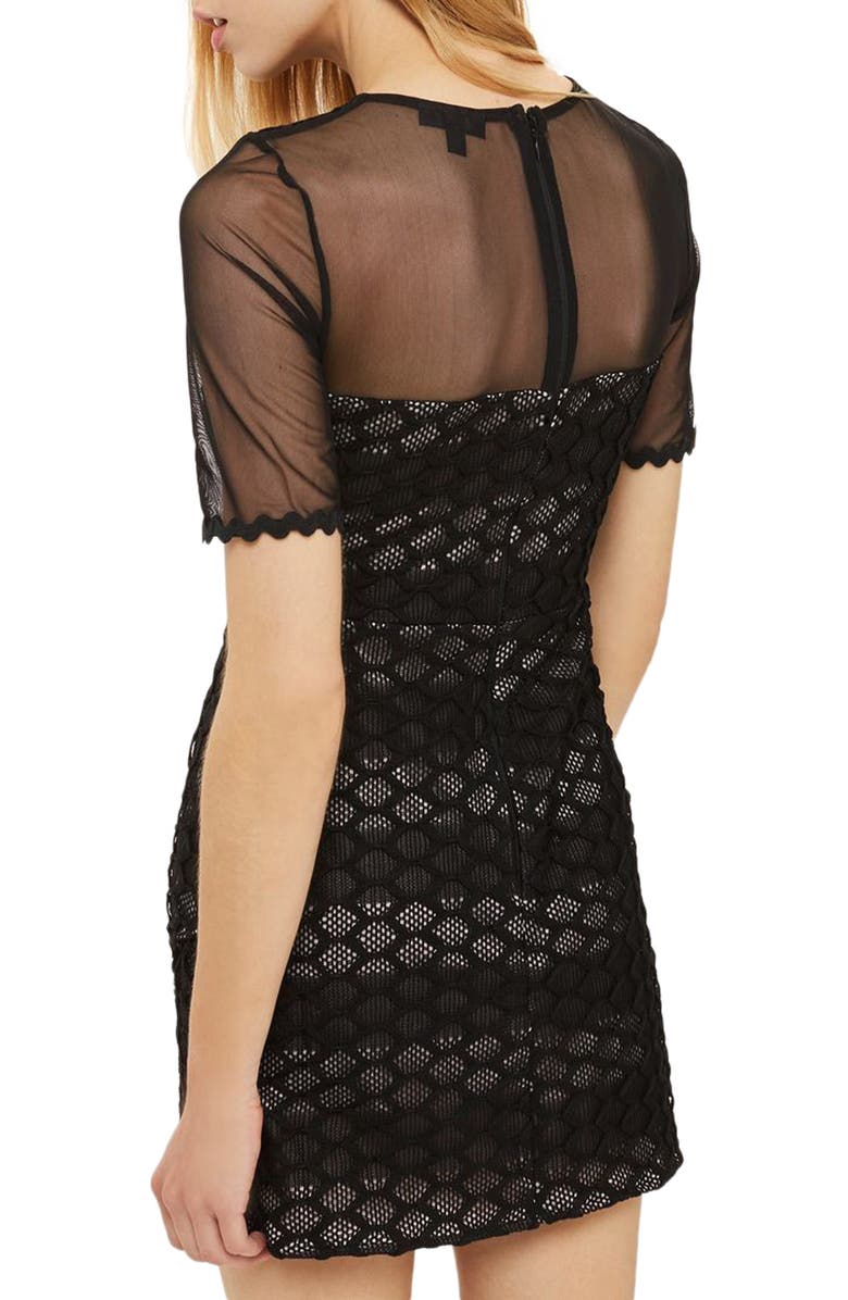 Topshop Honeycomb Airtex Wrap A-Line Dress, Alternate, color, 