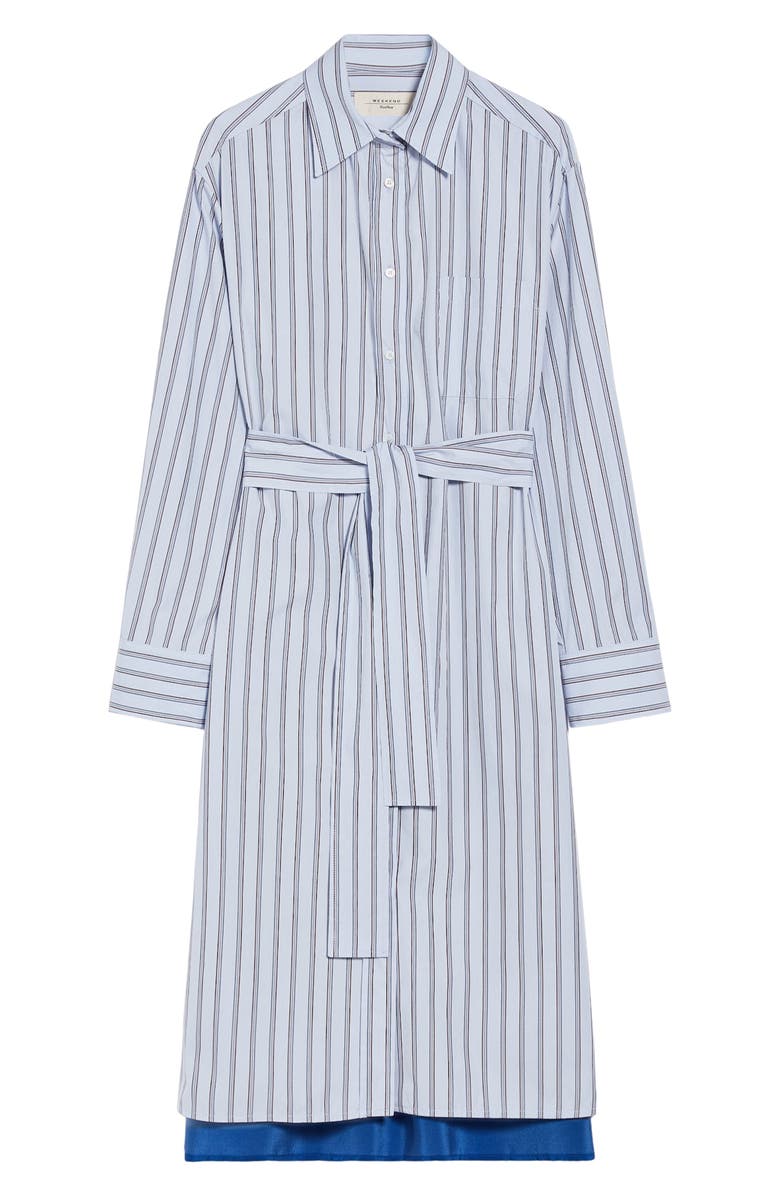 Weekend Max Mara Edipo Stripe Tie Waist Long Sleeve Shirtdress, Alternate, color, 