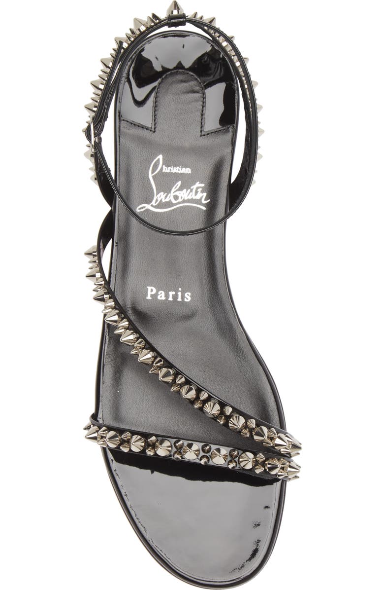 Christian Louboutin Mafaldina Spikes Ankle Strap Sandal, Alternate, color,