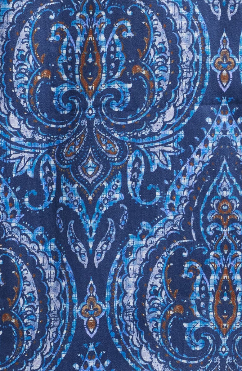 Johnston & Murphy Medallion Print Oversize Button-Up Shirt, Alternate, color, 