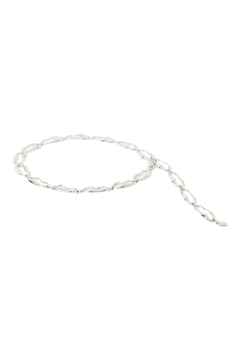 Alessa Sculpted Chain Belt, Main, color, SILVER