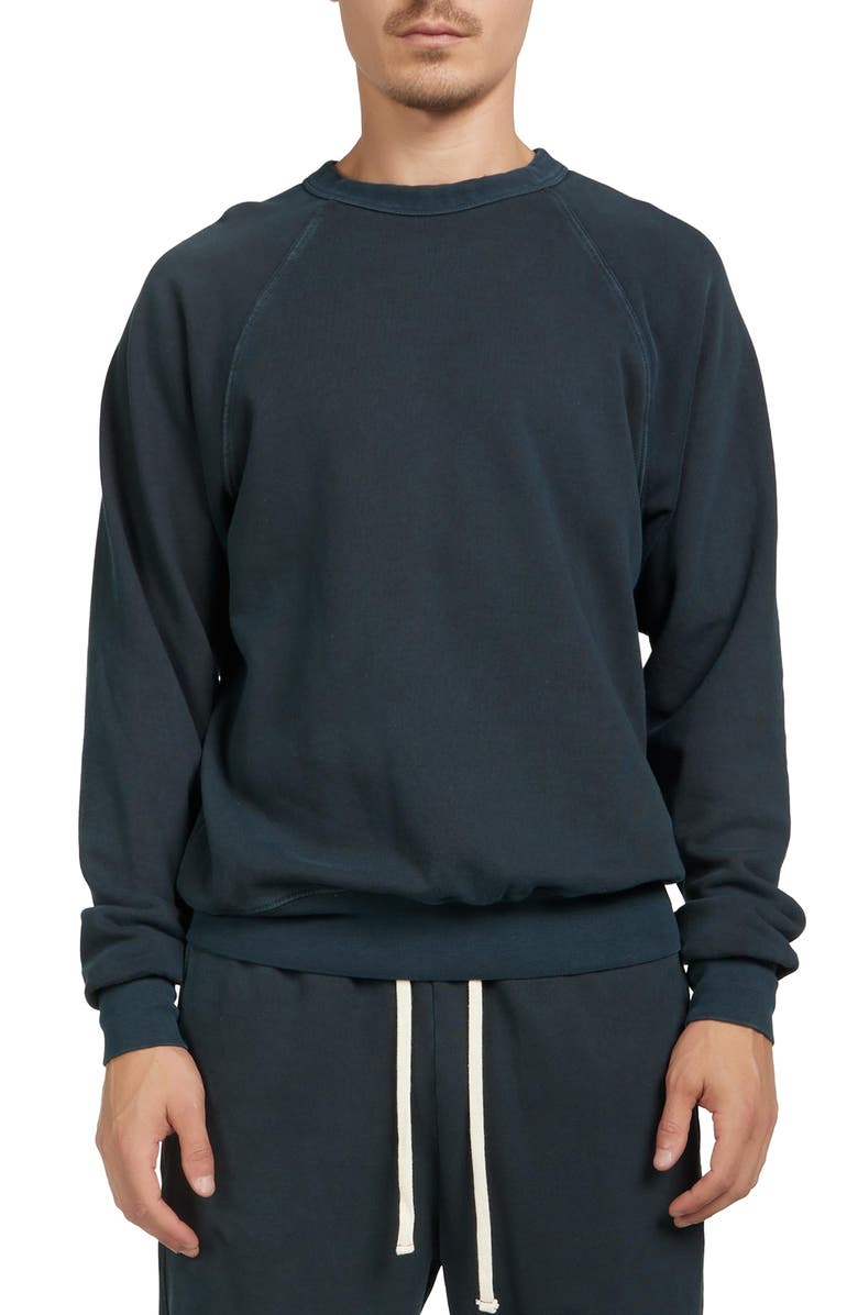 Les Tien French Terry Binded Neck Raglan, Main, color, Faded Black