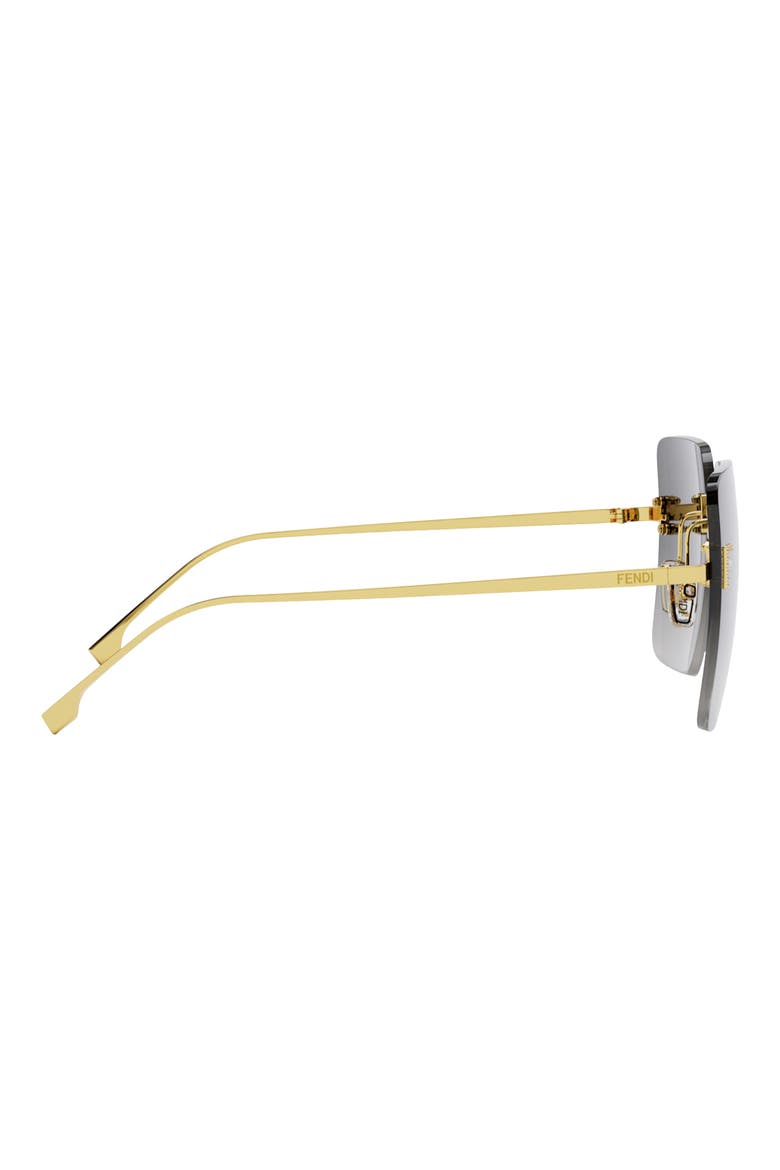 'Fendi First 59mm Geometric Sunglasses, Alternate, color, SHINY ENDURA GOLD METAL