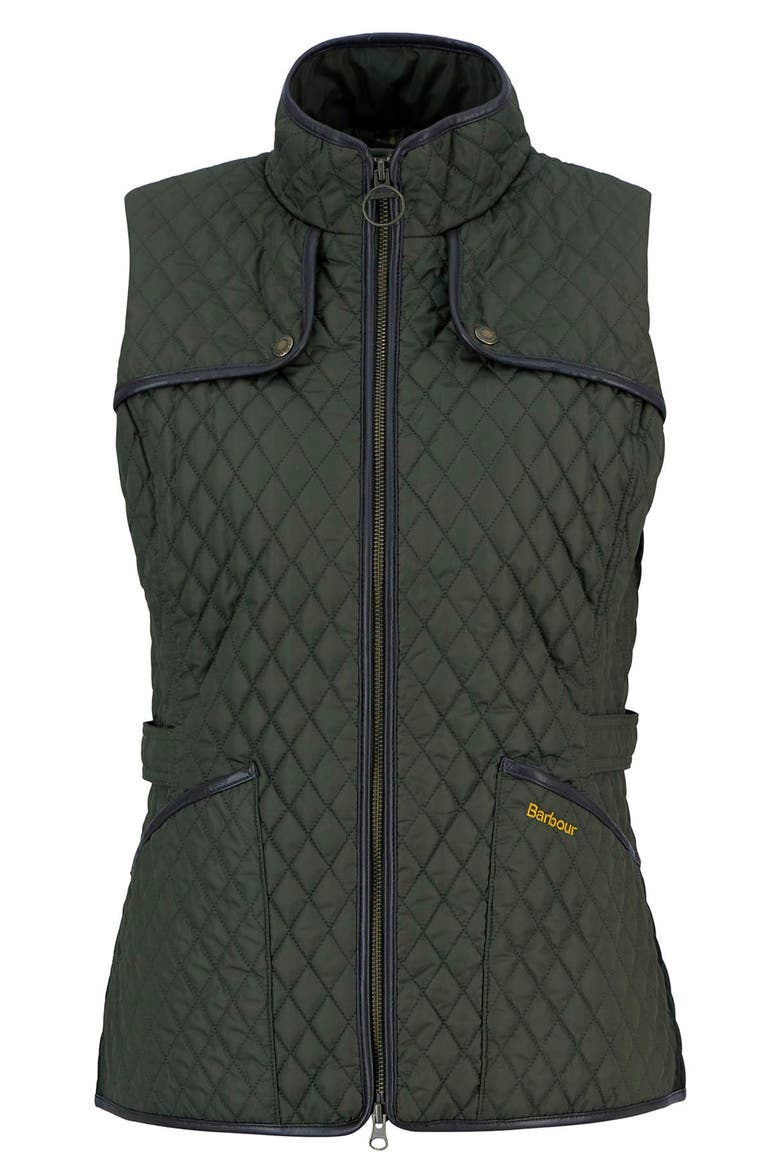 Dahlia Water Resistant Quilted Vest, Alternate, color, OLIVE