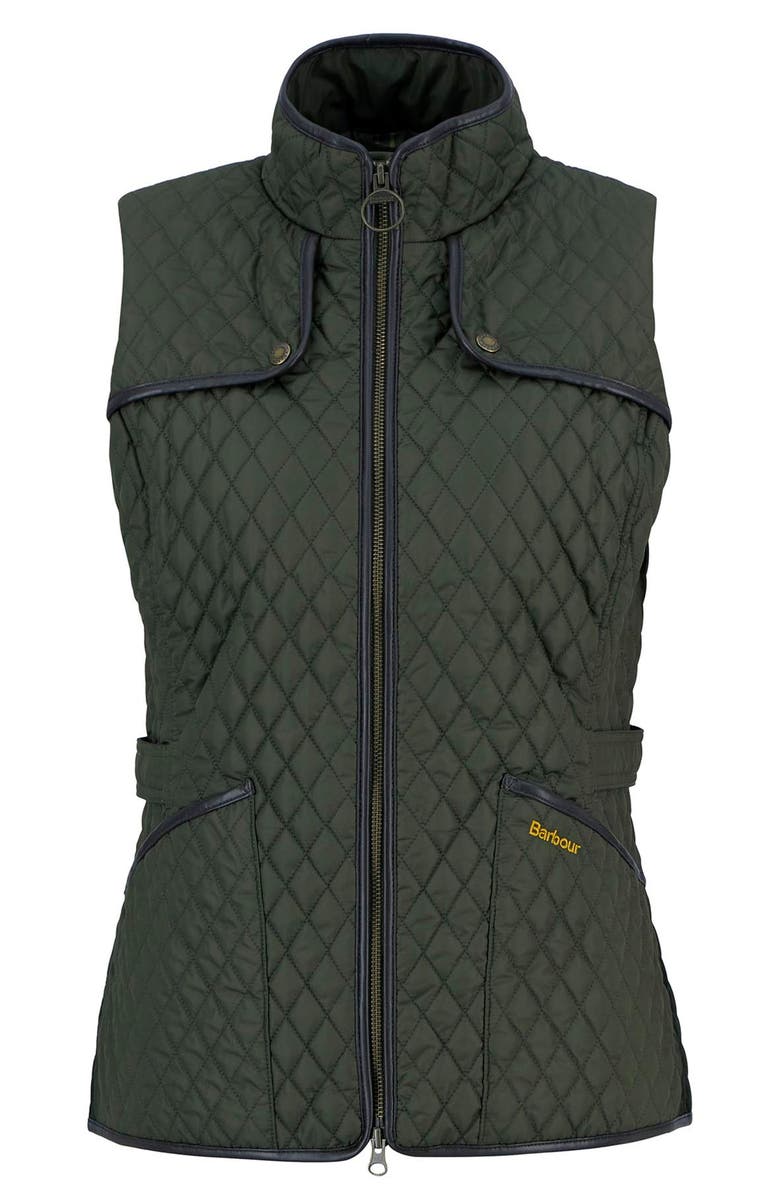 Barbour Dahlia Water Resistant Quilted Vest, Alternate, color, Olive