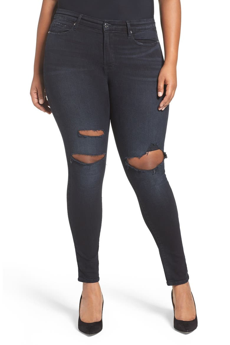 Good Legs High Rise Ripped Skinny Jeans, Main, color, BLUE 001
