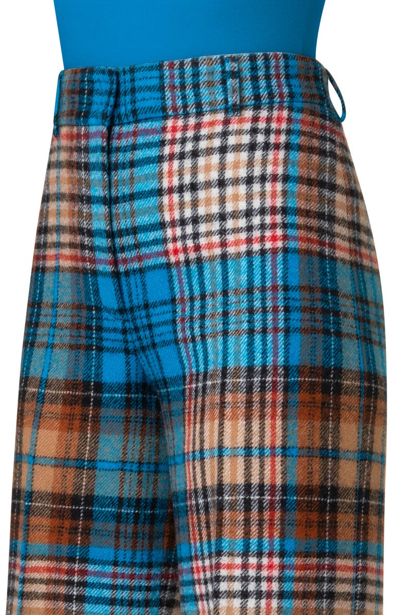 Akris punto Chiaro Tartan Wool Twill Pants, Alternate, color, 