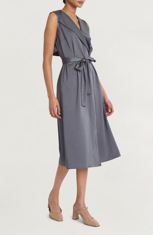 LUXELY LUXELY SLEEVELESS MIDI SHIRTDRESS