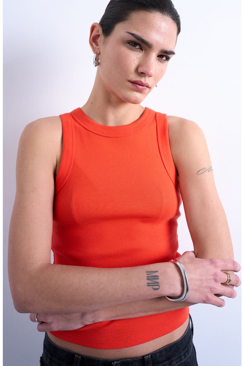 Rib Racerback Tank, Main, color, ORANGE