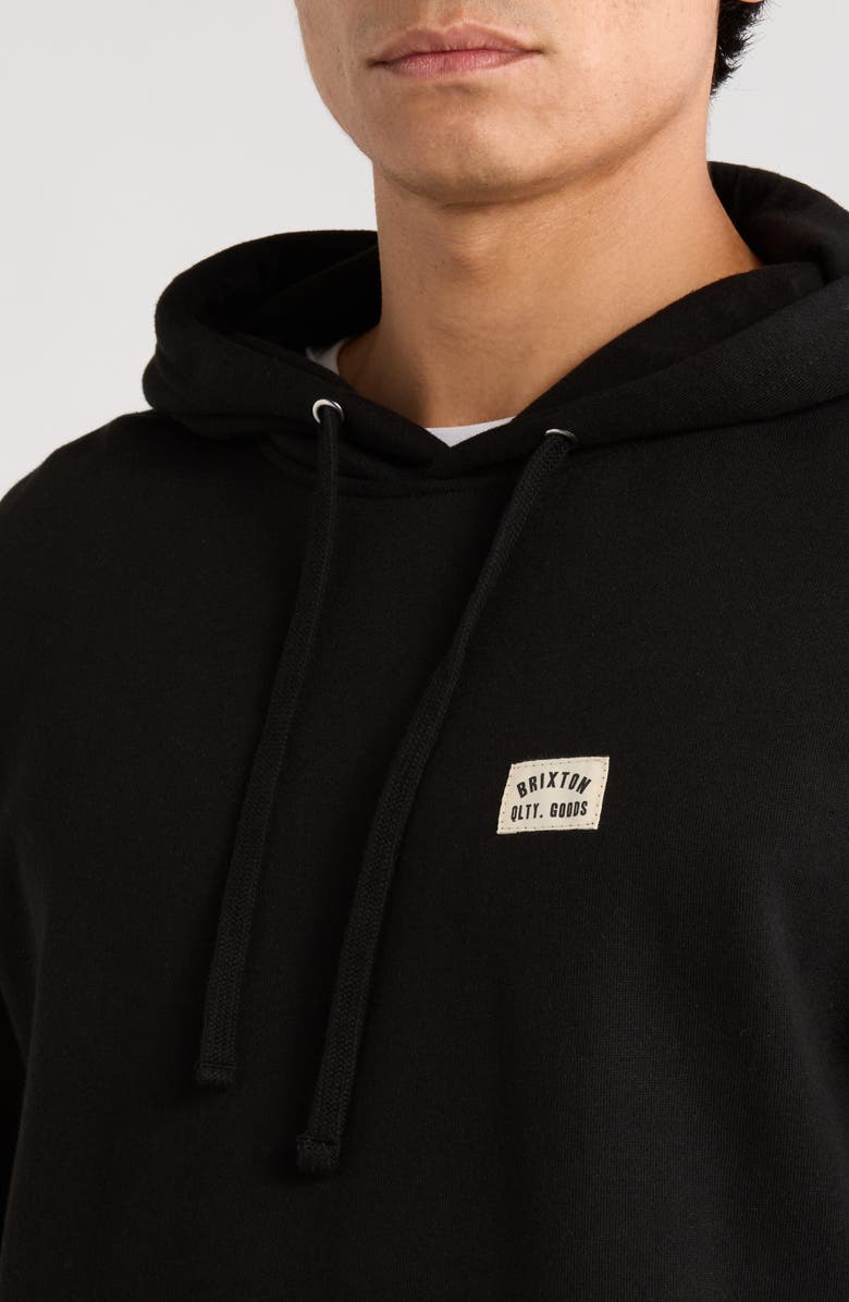 Brixton Woodburn Grpahic Hoodie, Alternate, color, Black