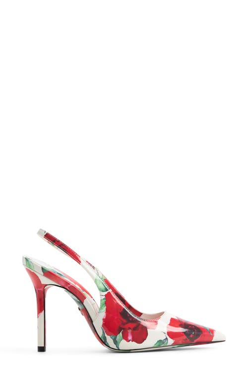 Aldo Lovebloom Pointed Toe Slingback Pump In Red Multi