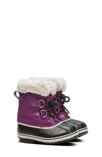 Sorel Kids' Yoot Pac Waterproof Snow Boot In Wild Iris/dark Plum