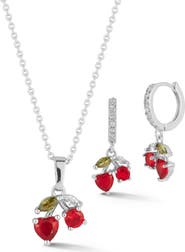 CHLOE AND MADISON Gold-Plated Cherry Jewelry Set