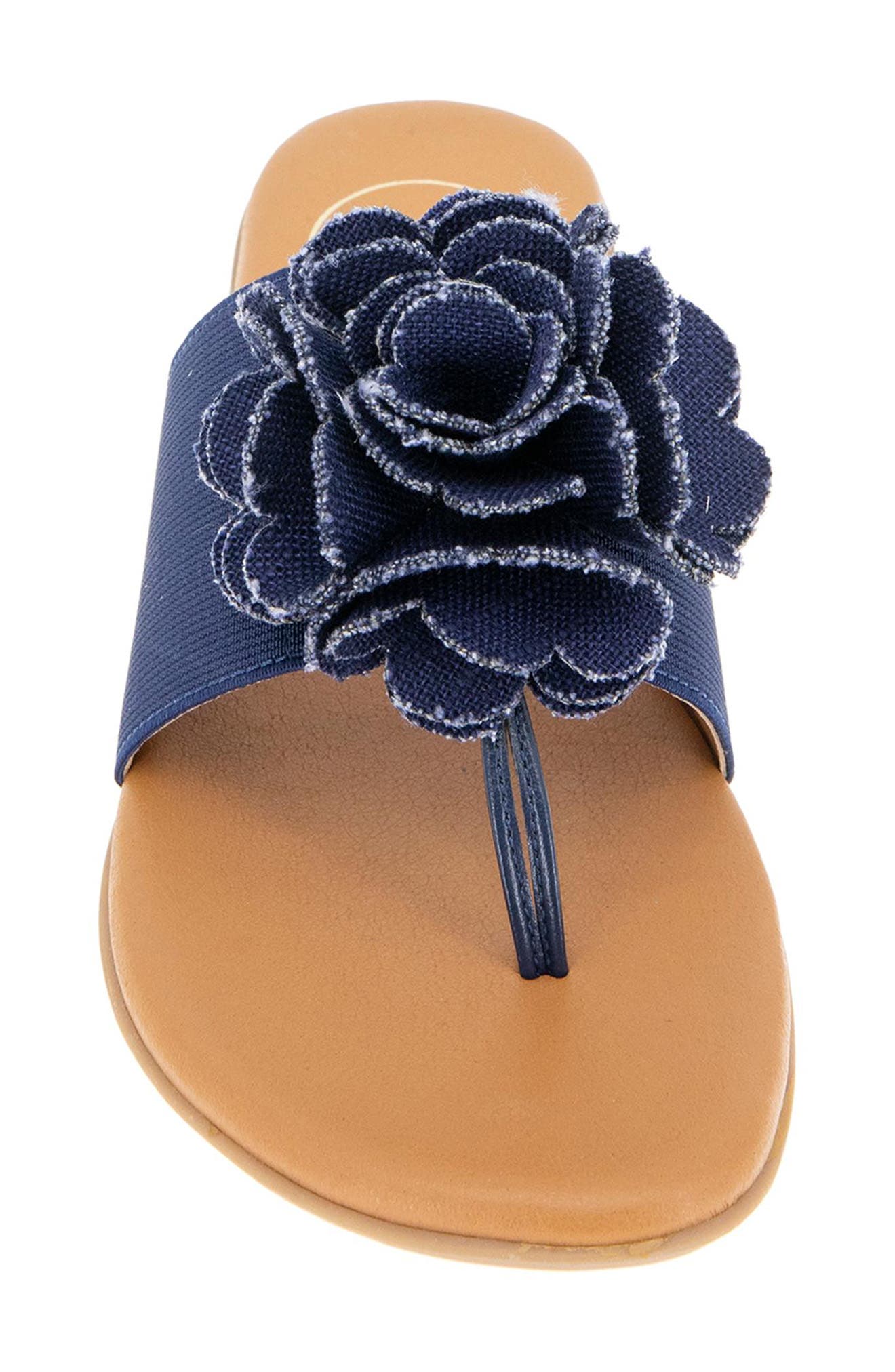 André Assous Nate Flower Sandal, Alternate, color, Navy