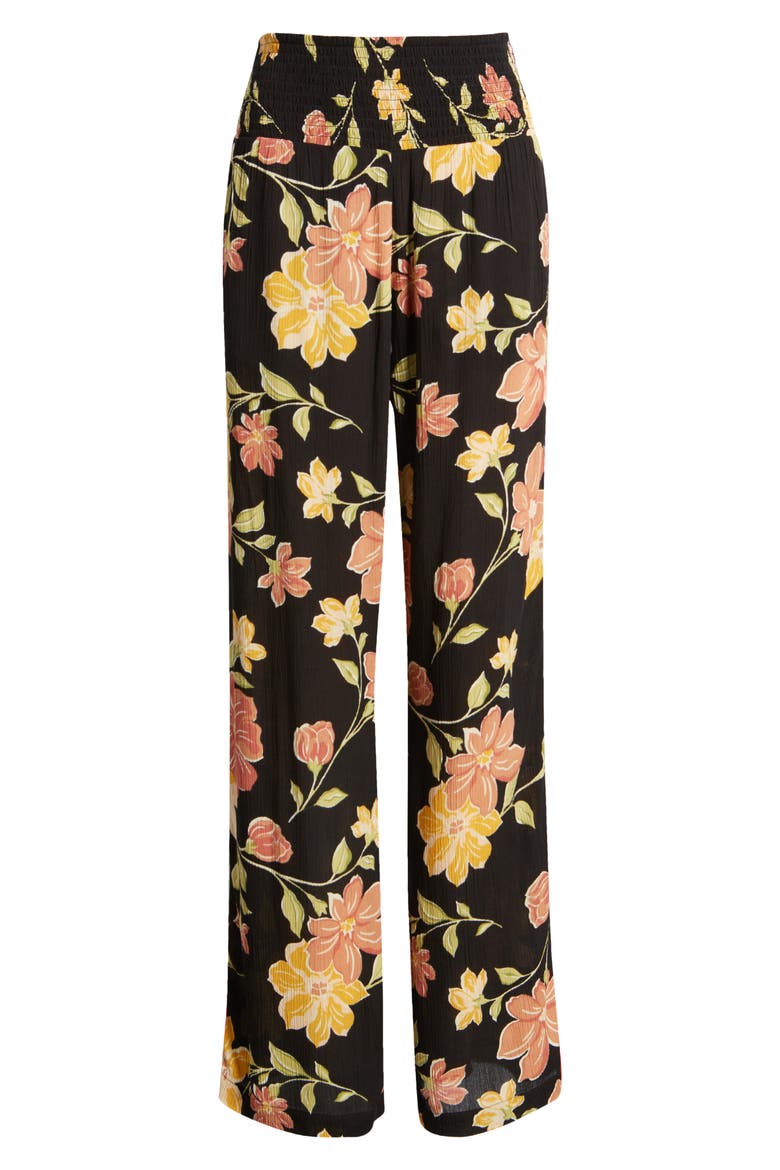 Smooth Sailing Floral Wide Leg Pants, Alternate, color, BLACK