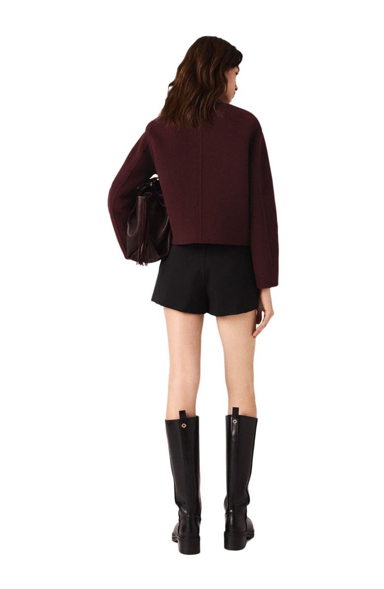 maje Straight-fit pleated shorts, Alternate, color, Black