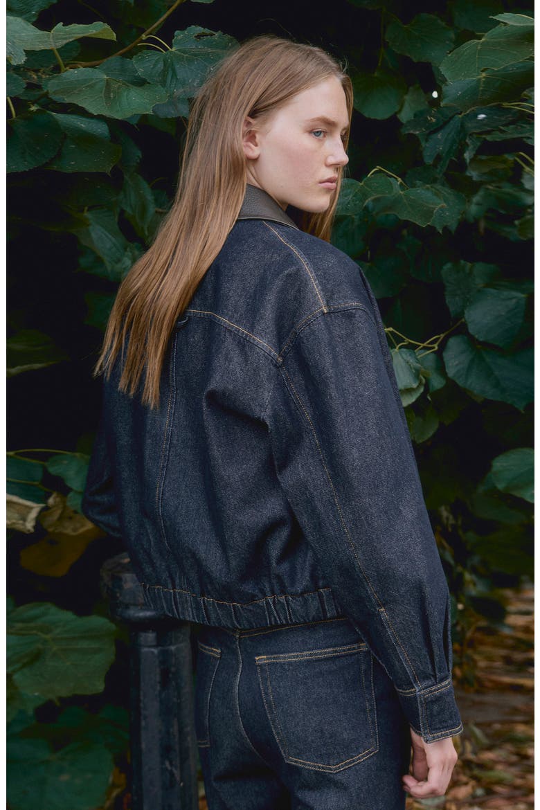 Denim Bomber Jacket, Alternate, color, OPEN BLUE