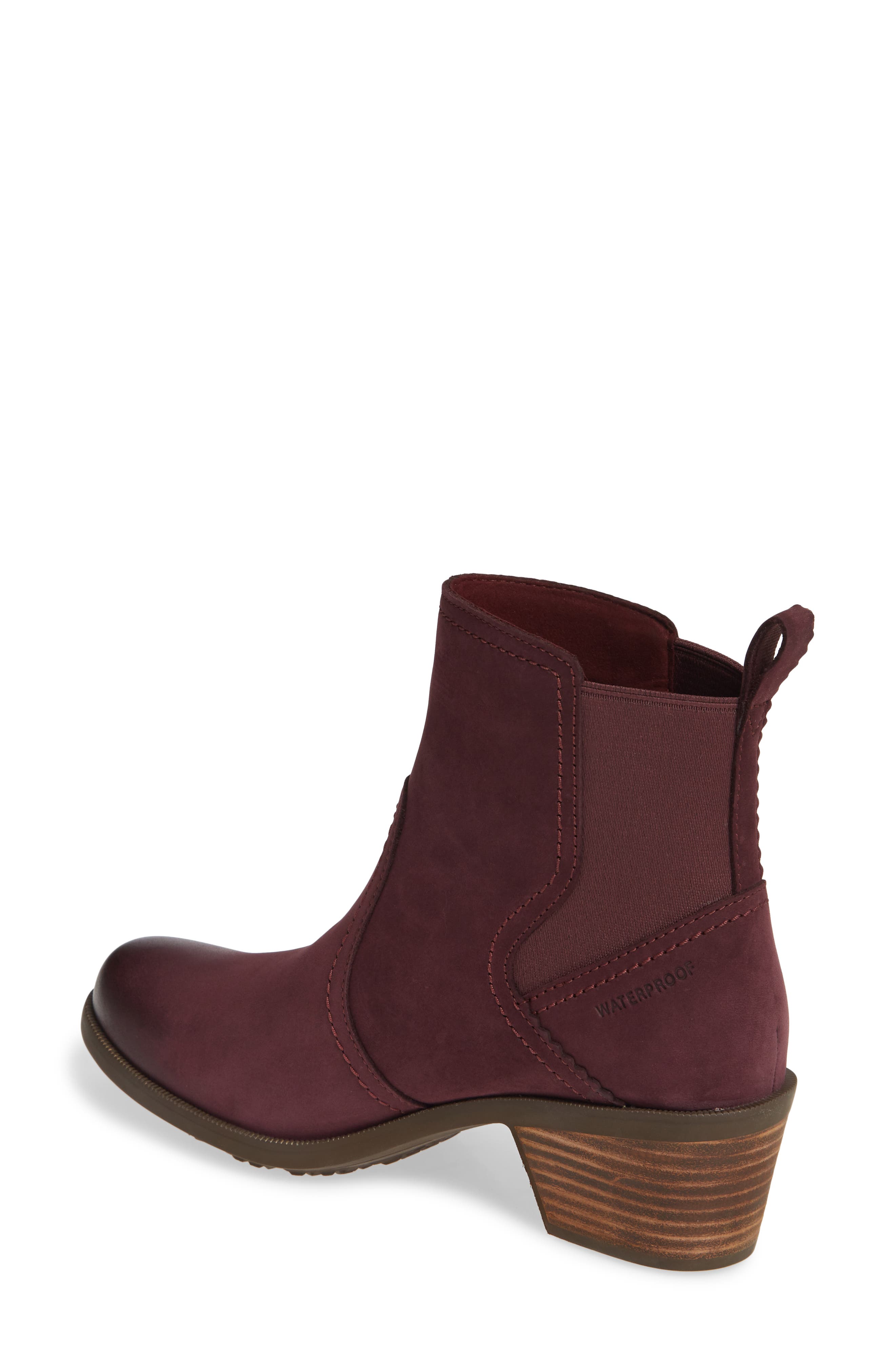 Anaya Waterproof Chelsea Boot, Alternate, color, VINEYARD WINE LEATHER