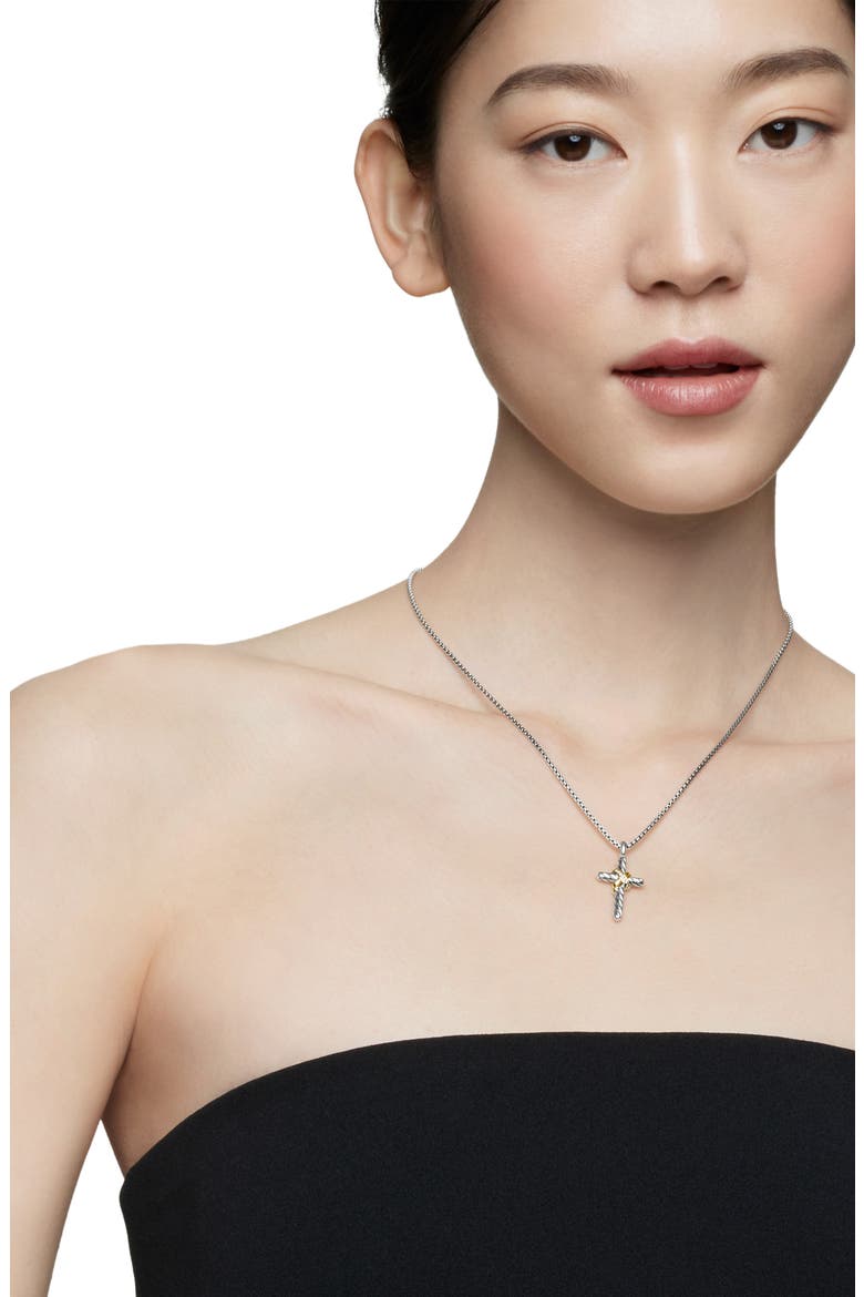 Cross Necklace with Pavé Diamonds, Alternate, color, DIAMOND