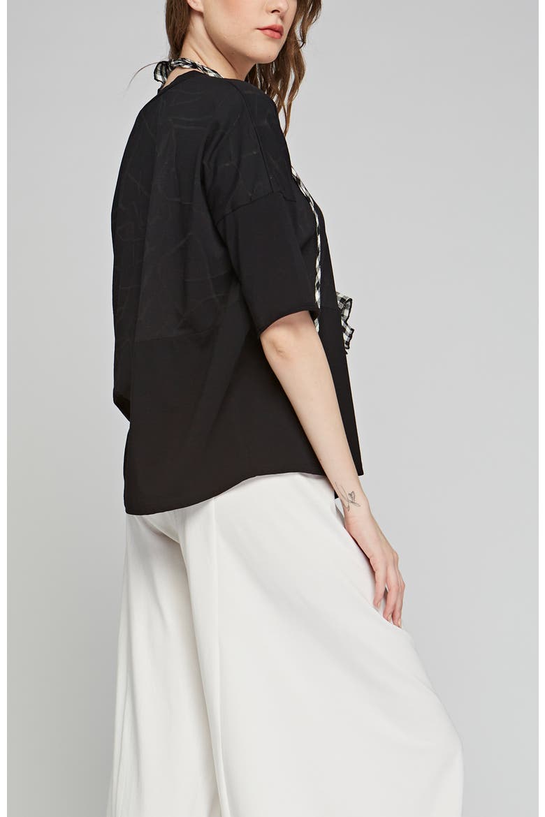 Knox Devore Cotton Jersey Blouse, Alternate, color, Black