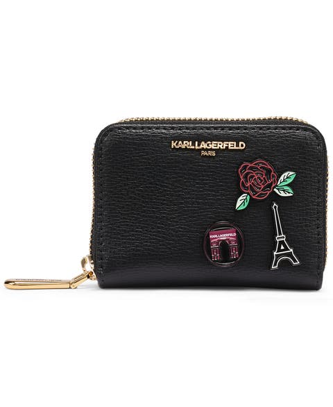 Maybelle Rhinestones+Patches Small Zip Around Wallet