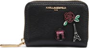 KARL LAGERFELD PARIS Maybelle Rhinestones+Patches Small Zip Around Wallet