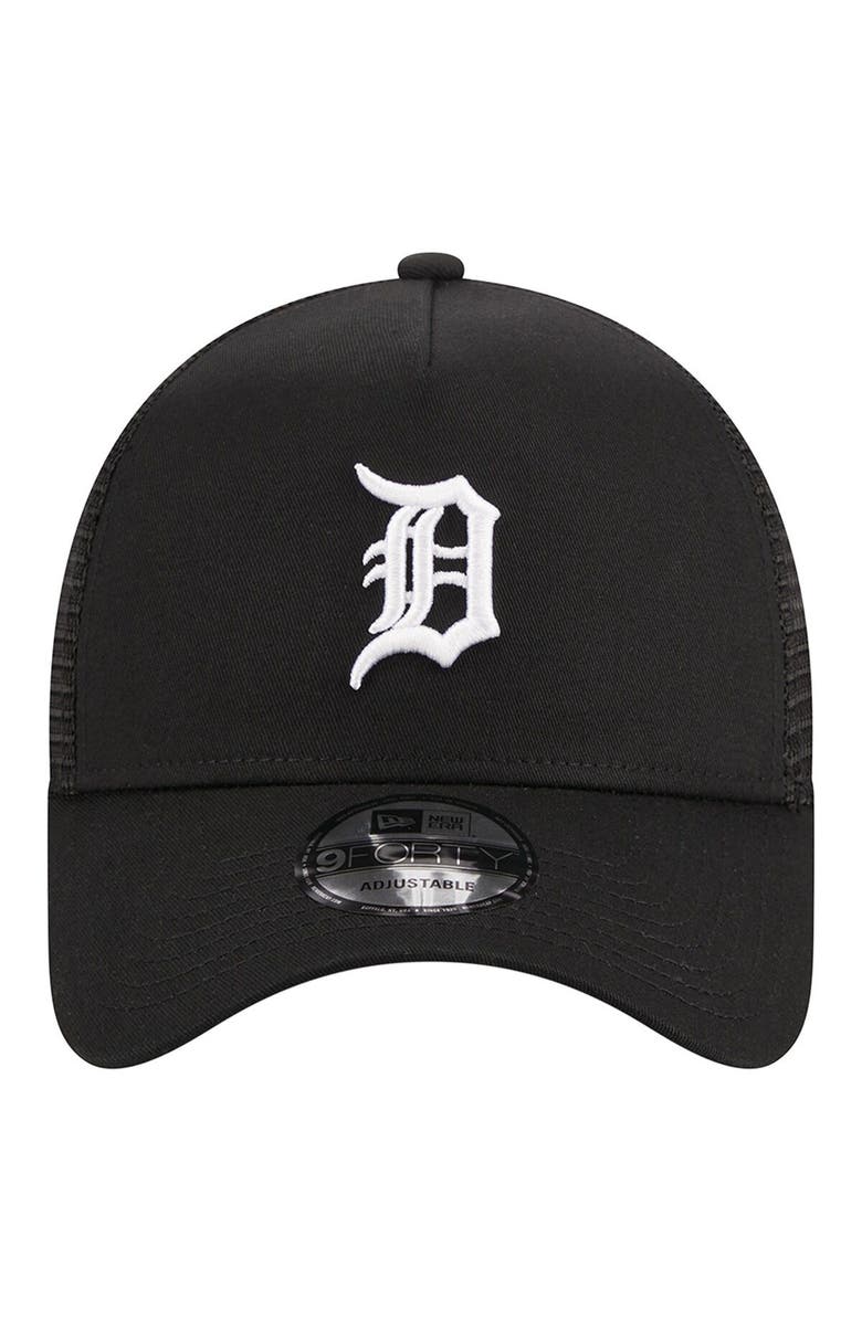 New Era Men's New Era Black Detroit Tigers A-Frame 9FORTY Trucker Adjustable Hat, Alternate, color,