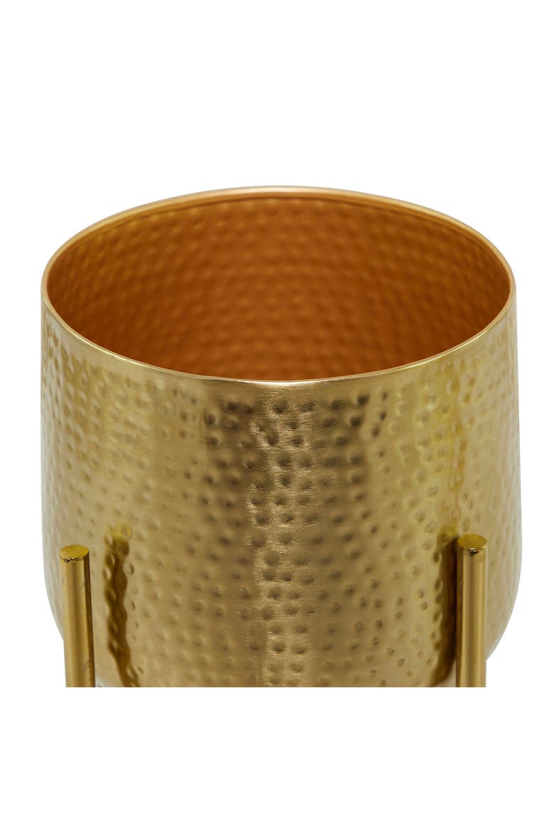 Goldtone Metal Modern Planter with Removable Stand - Set of 2, Alternate, color, GOLD
