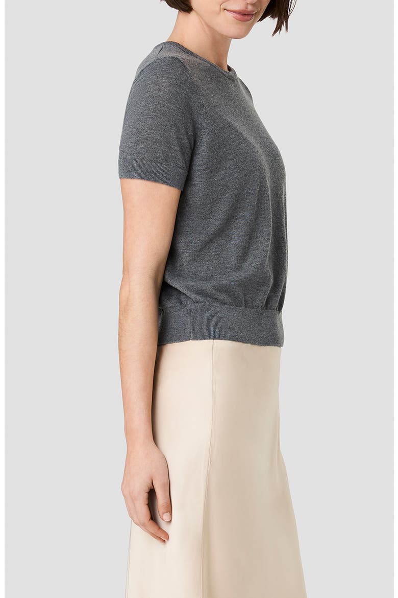 Nola Short Sleeve Sweater, Alternate, color, DARK GREY MEL