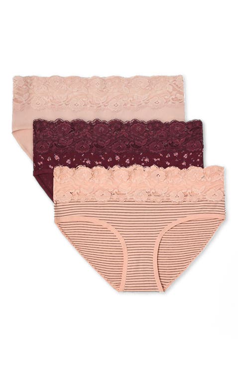Organic Cotton Lace Waist Brief 3-Pack
