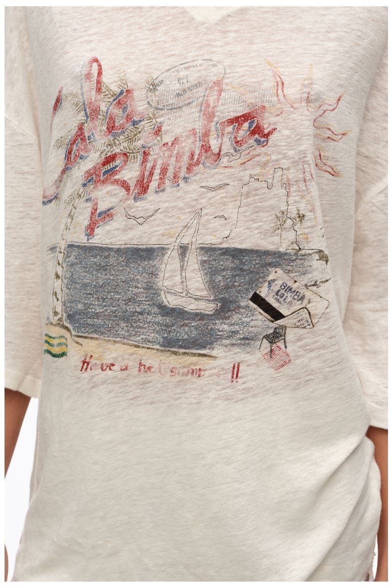 Faded Linen Bimba Cala Logo T-Shirt, Alternate, color, IVORY