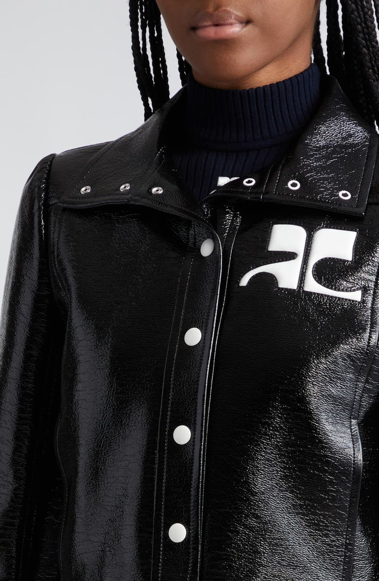 Courrèges Re-Edition Vinyl Jacket, Alternate, color, Black