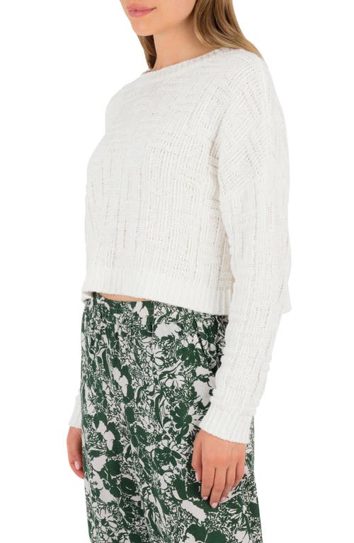 Hurley Park City Basketweave Crop Sweater In White