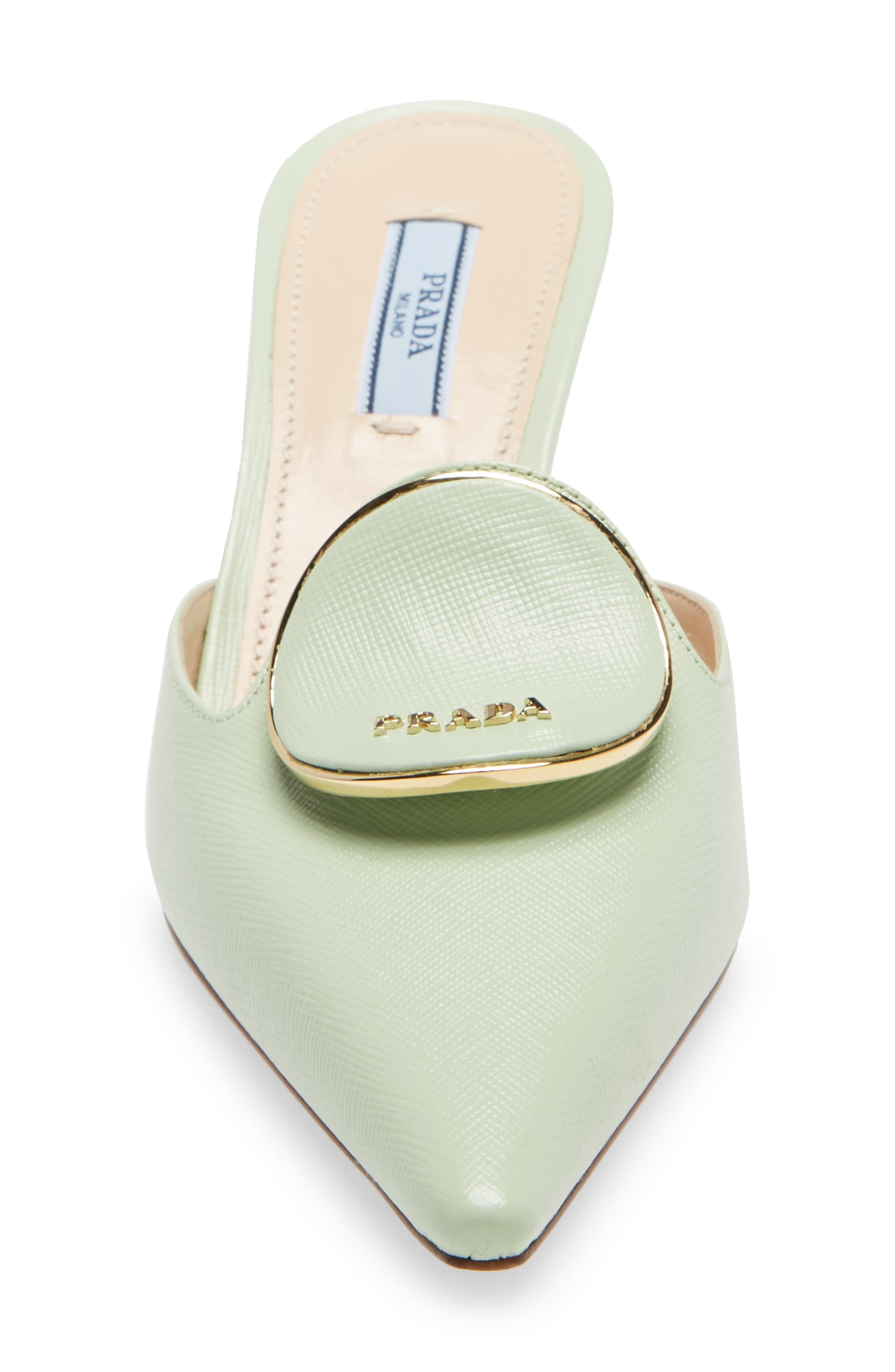 Prada Logo Pointed Toe Mule, Alternate, color, 