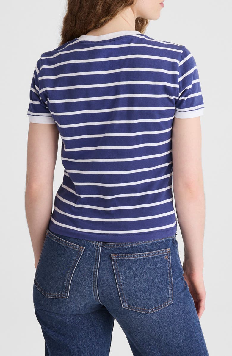Madewell Allday Stripe Crewneck Baby Tee, Alternate, color, Cool Navy