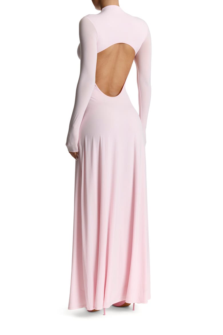 Long Sleeve Open Back Maxi Dress, Alternate, color, CHERRY BLOSSOM