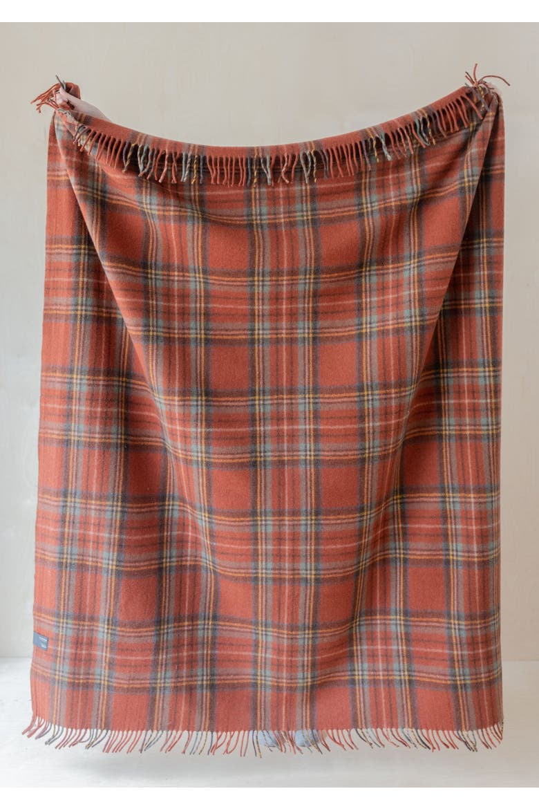Recycled Wool Tartan Throw Blanket, Alternate, color, Stewart Royal Antique