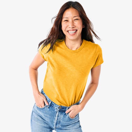 Primary Adult Classic Slub Crewneck Tee In Sunflower