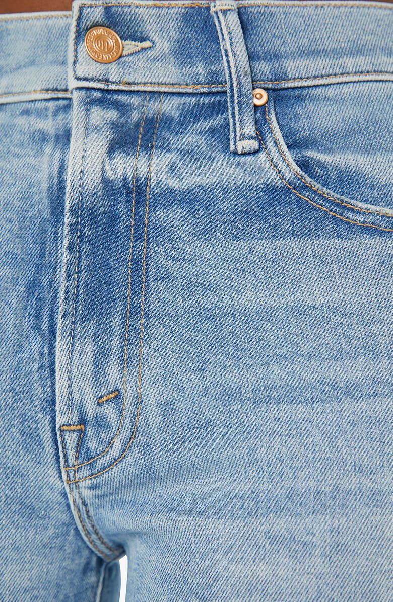 MOTHER The Insider Flood High Waist Frayed Hem Bootcut Jeans, Alternate, color,