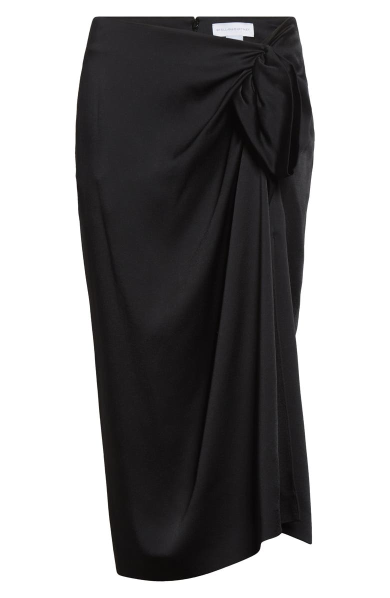 Stella McCartney Tie Front Satin Skirt, Alternate, color, Black