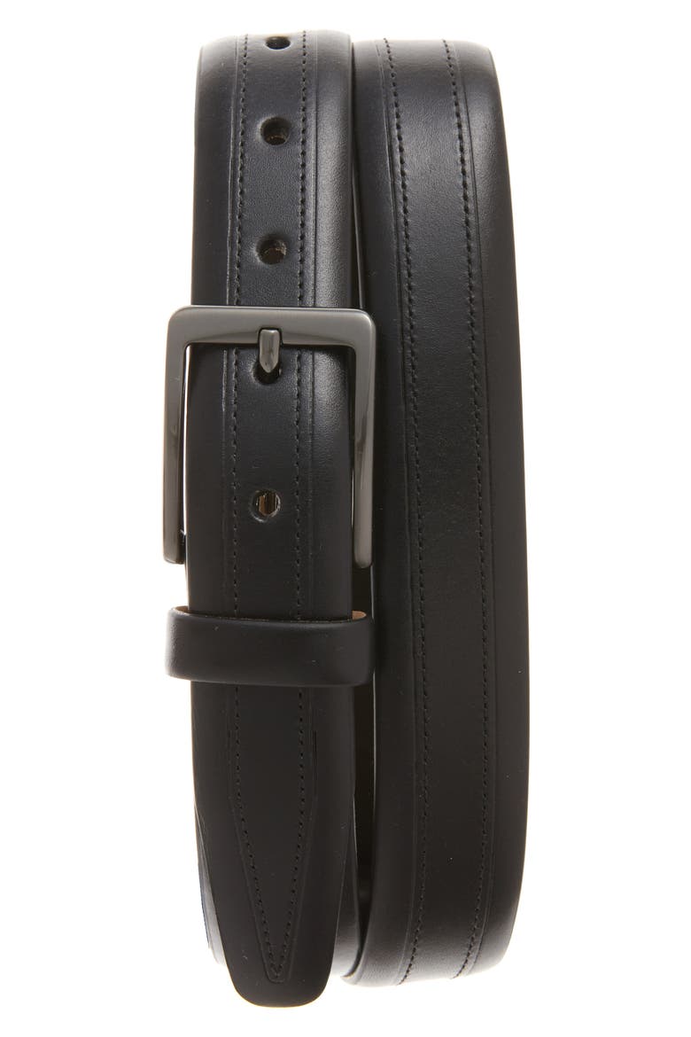 Cortina Leather Belt, Main, color, BLACK