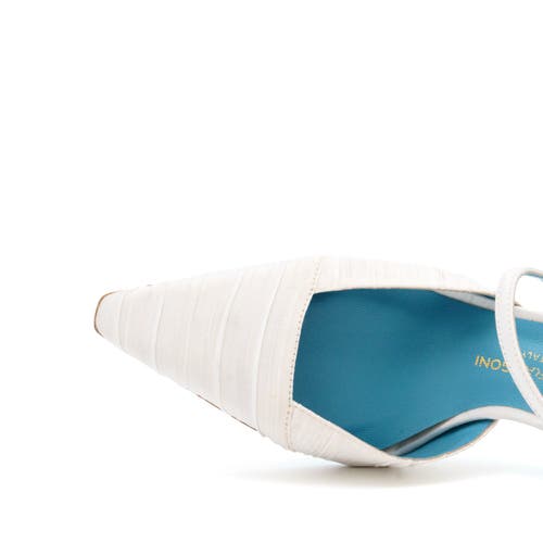 Valentina Rangoni Fidia Ankel Strap Pump In Bianco Plissse