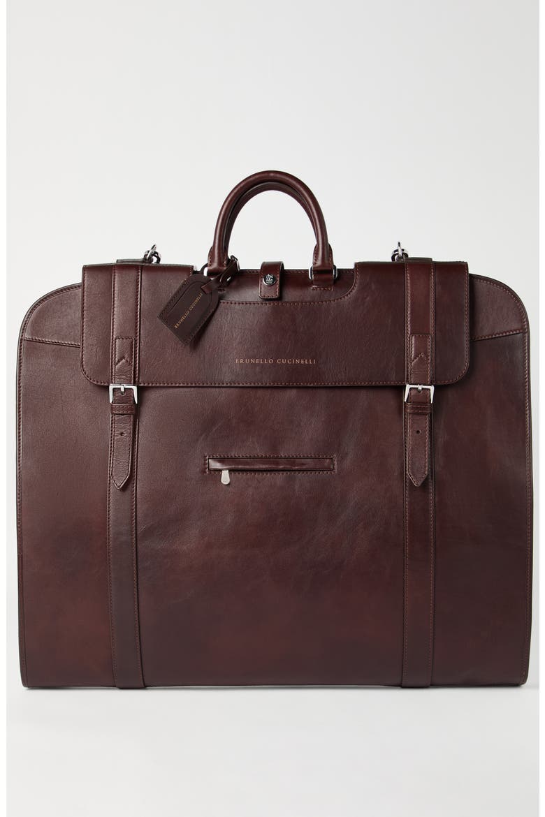 Calfskin suit carrier, Alternate, color, Burgundy
