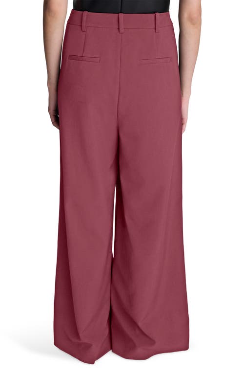 Kenneth Cole Inverted Pleat Wide Leg Pants In Burgundy