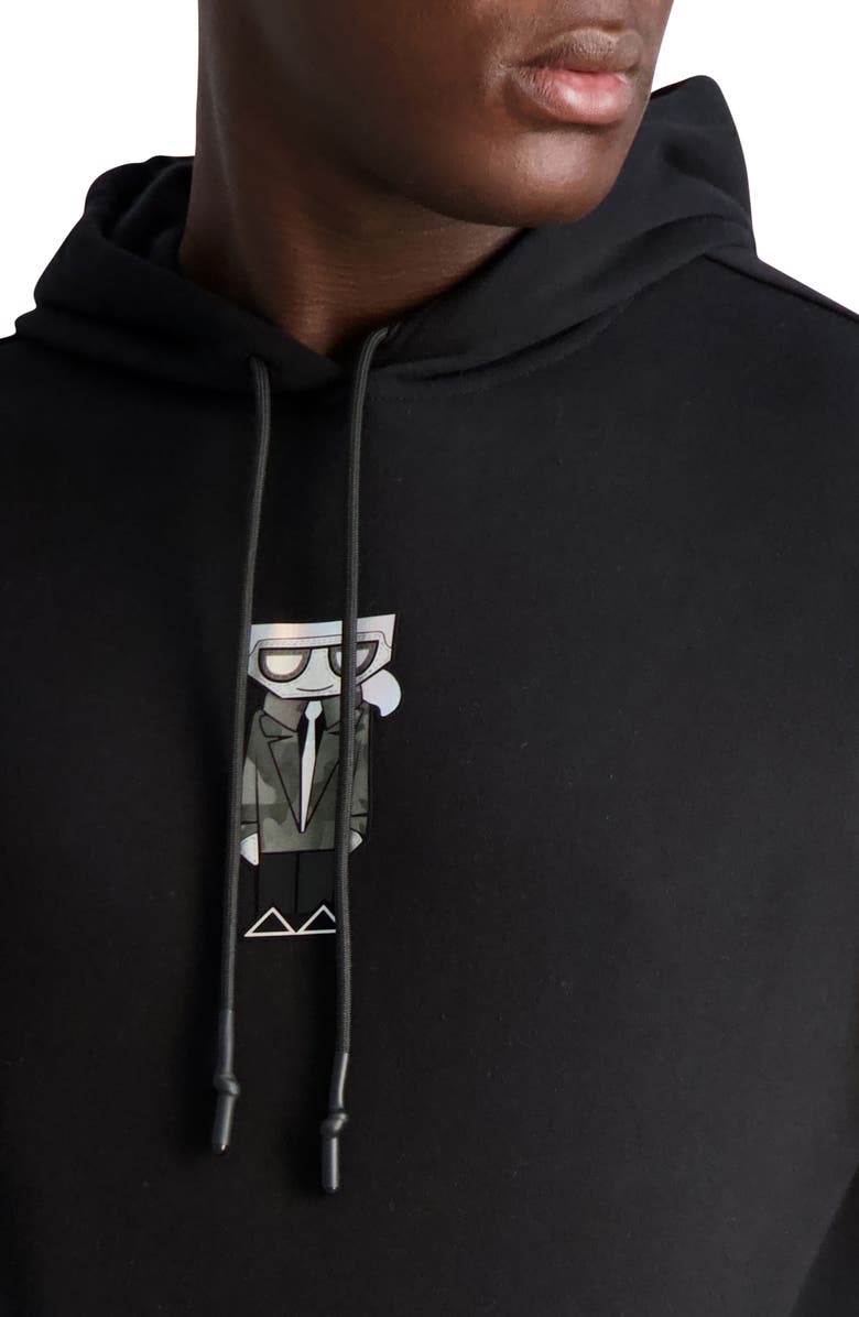 KARL LAGERFELD PARIS Kocktail Karl Pullover Hoodie, Alternate, color, 