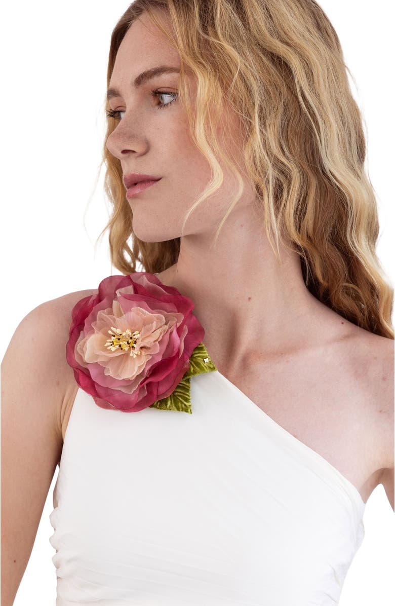 Helena Simon The Camellia Floral Brooch, Alternate, color, Pink