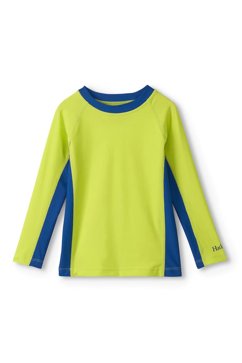 Kids' Colorblock Long Sleeve Rashguard, Main, color, GREEN