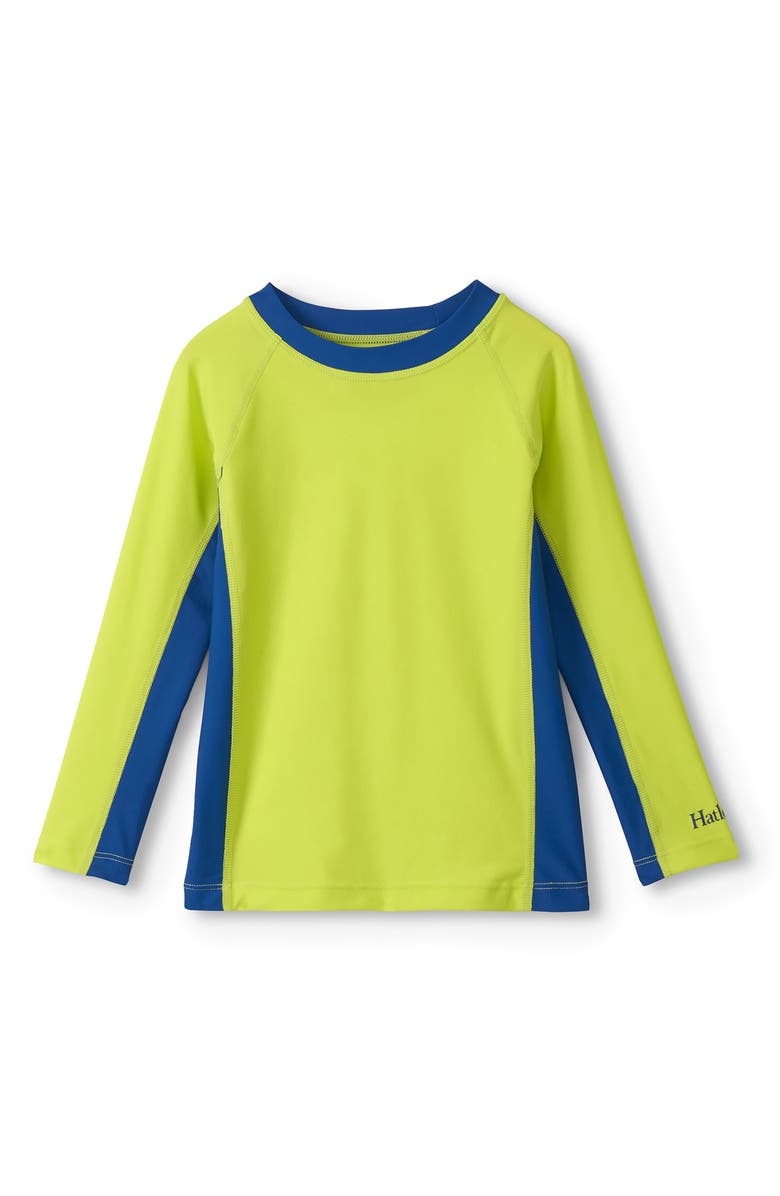 Hatley Kids' Colorblock Long Sleeve Rashguard, Main, color, Green